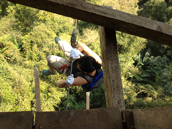 ziplining Laos