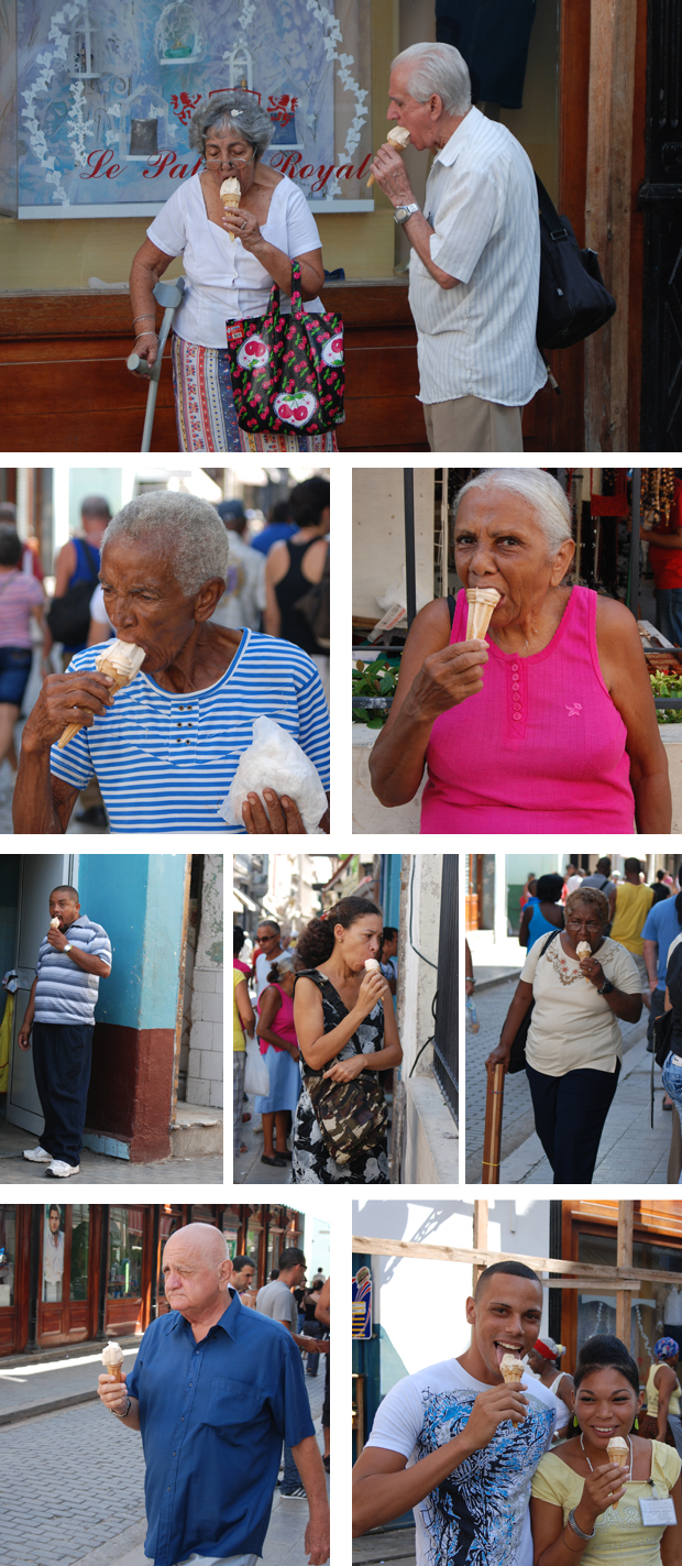 Eating ice cream in Cuba